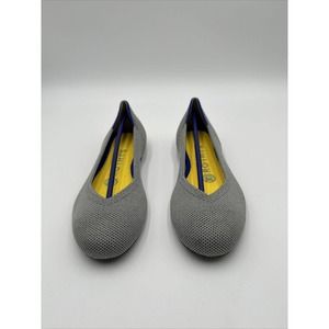 Rothy’s Round Toe Flats Reflective Yellow Iridescent Black Friday Rare Size 5.5